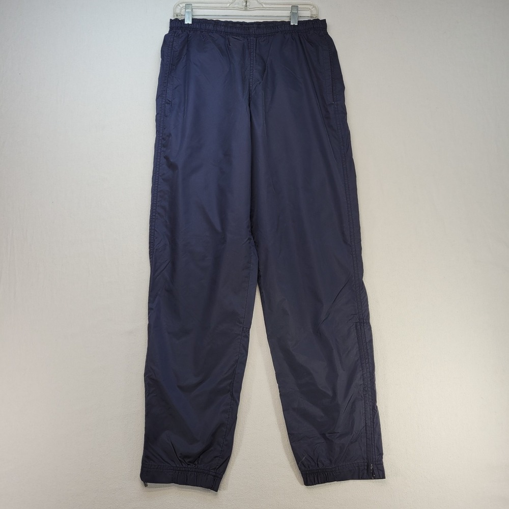 Nike Track Pants Mens Large Blue Warm Up Relaxed Ankle Zip Y2K Sportswear